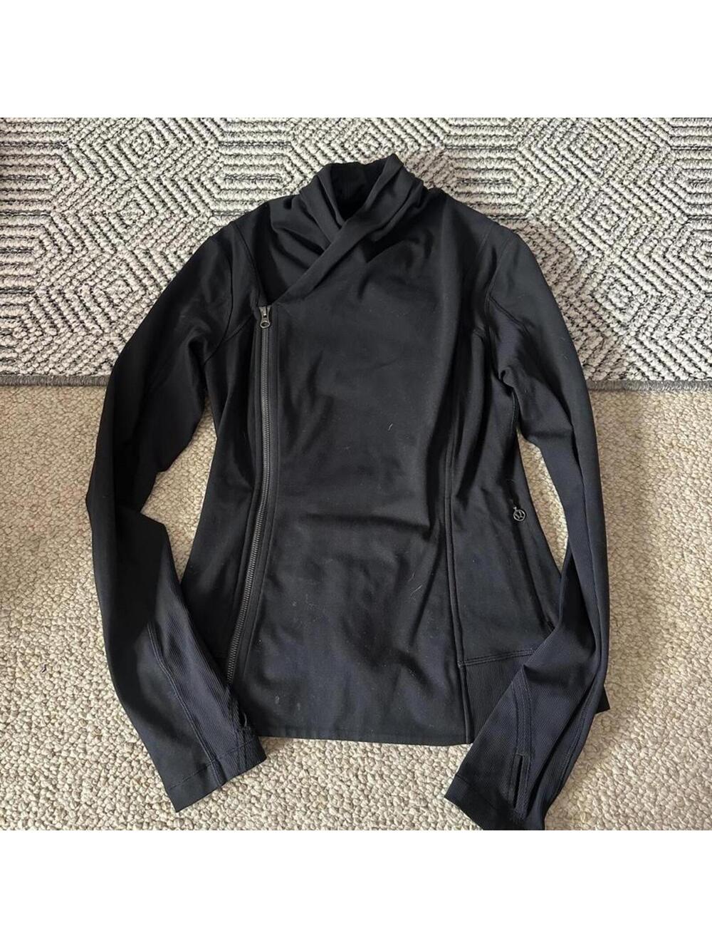 Lululemon black asymmetrical zip up jacket